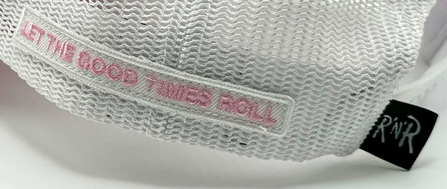Pink Twill Oval Record Label Trucker