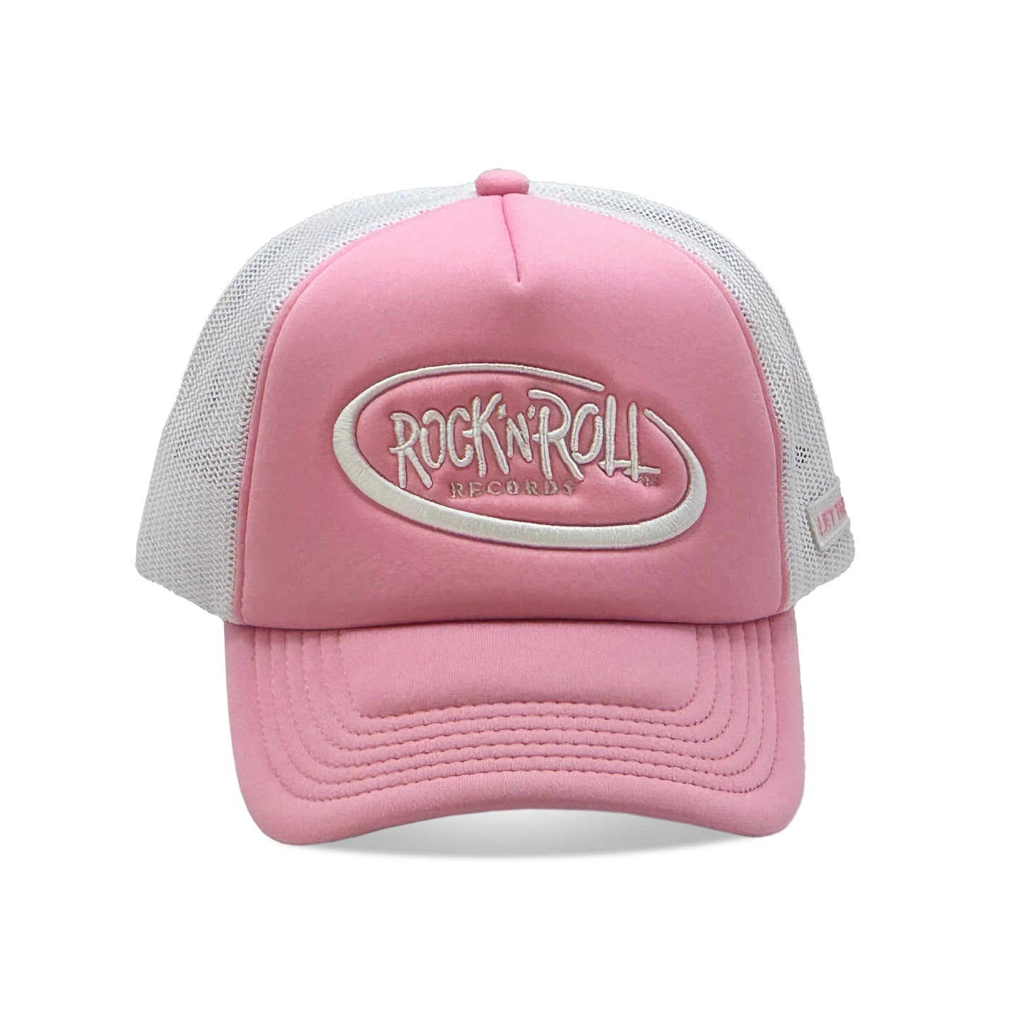 Pink Foam Oval Record Label Trucker